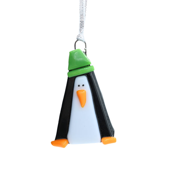 2024 Limited Edition Ornament: Green Beanie Penguin