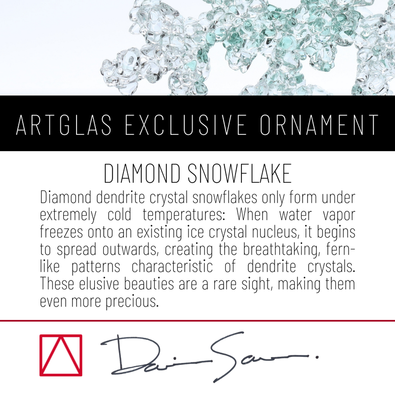 Artglas Ornament: Diamond Snowflake