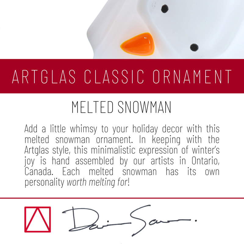 Artglas Ornament: Melted Snowman